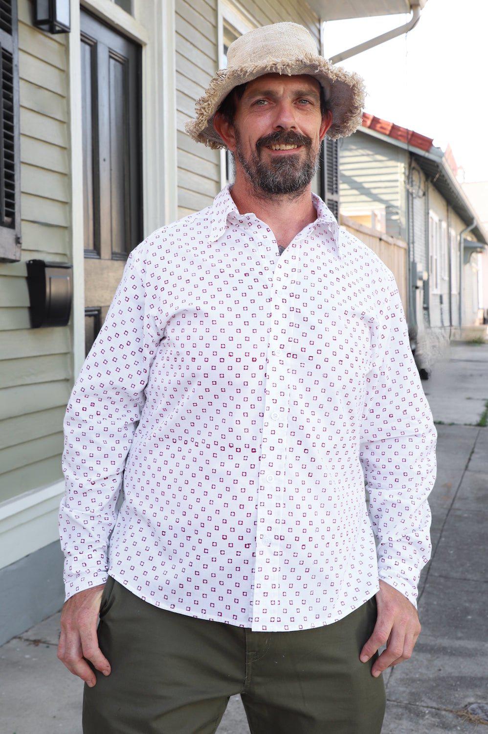 Rohit Organic Cotton Men's Button Down Shirt - Passion Lilie