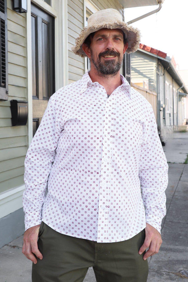 Rohit Organic Cotton Men's Button Down Shirt - Passion Lilie