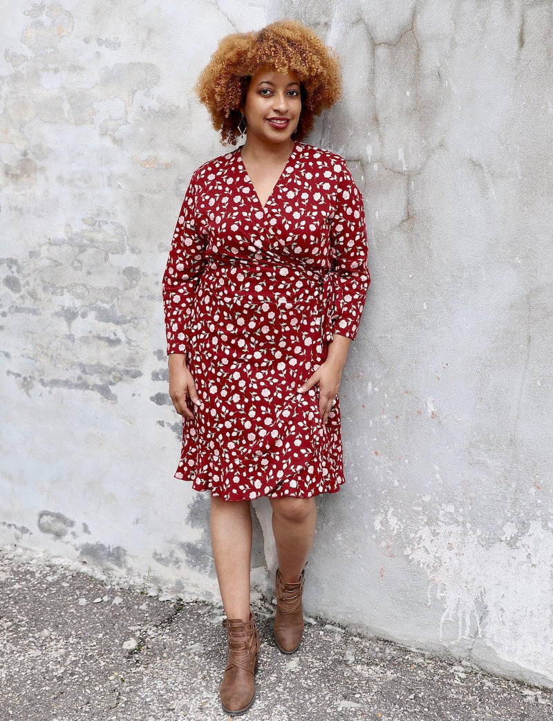Roma Floral Organic Wrap Dress - Passion Lilie