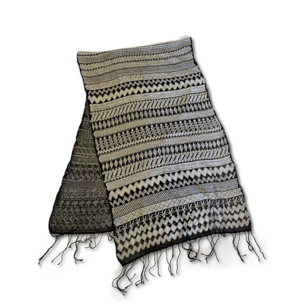 Black and White Mesh Shawl