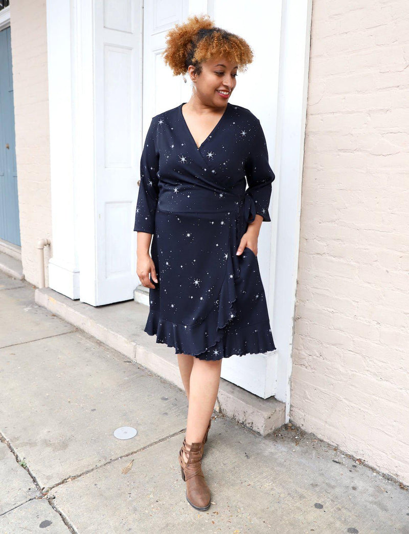 Solar Organic Wrap Dress - Passion Lilie