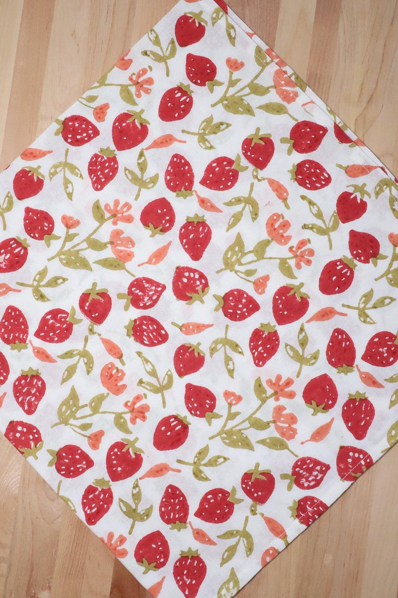 Strawberry Cotton Tea Towel - Passion Lilie