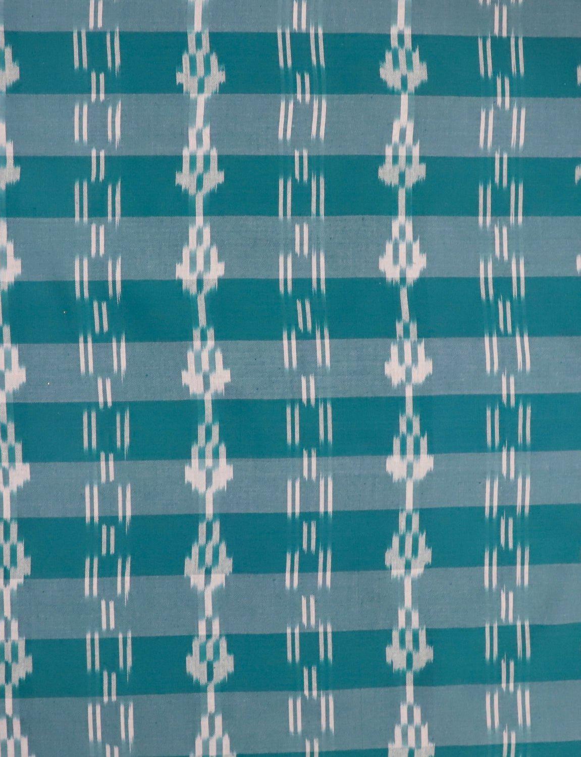Teal Ikat Handwoven Cotton Fabric by the Yard - Passion Lilie