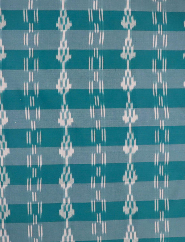 Teal Ikat Handwoven Cotton Fabric by the Yard - Passion Lilie
