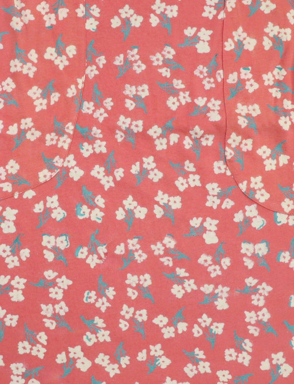 Terracotta Rose Small Floral Block Printed Cotton Fabric by the Yard - Passion Lilie