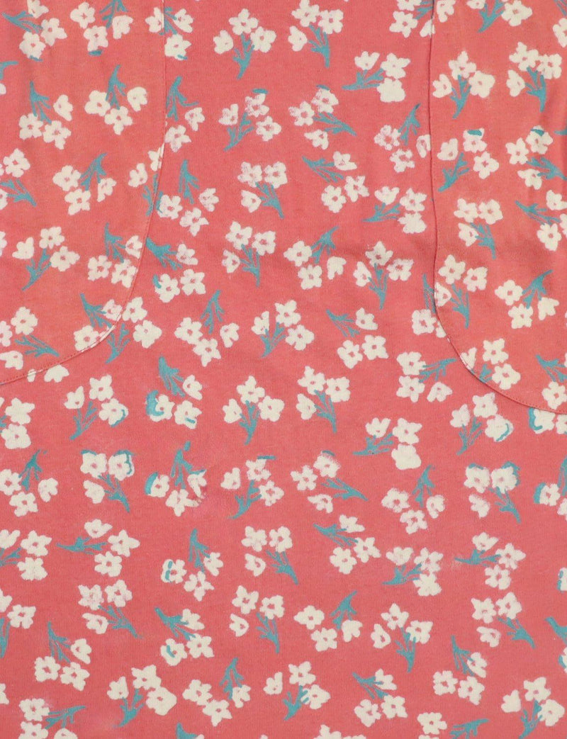 Terracotta Rose Small Floral Block Printed Cotton Fabric by the Yard - Passion Lilie