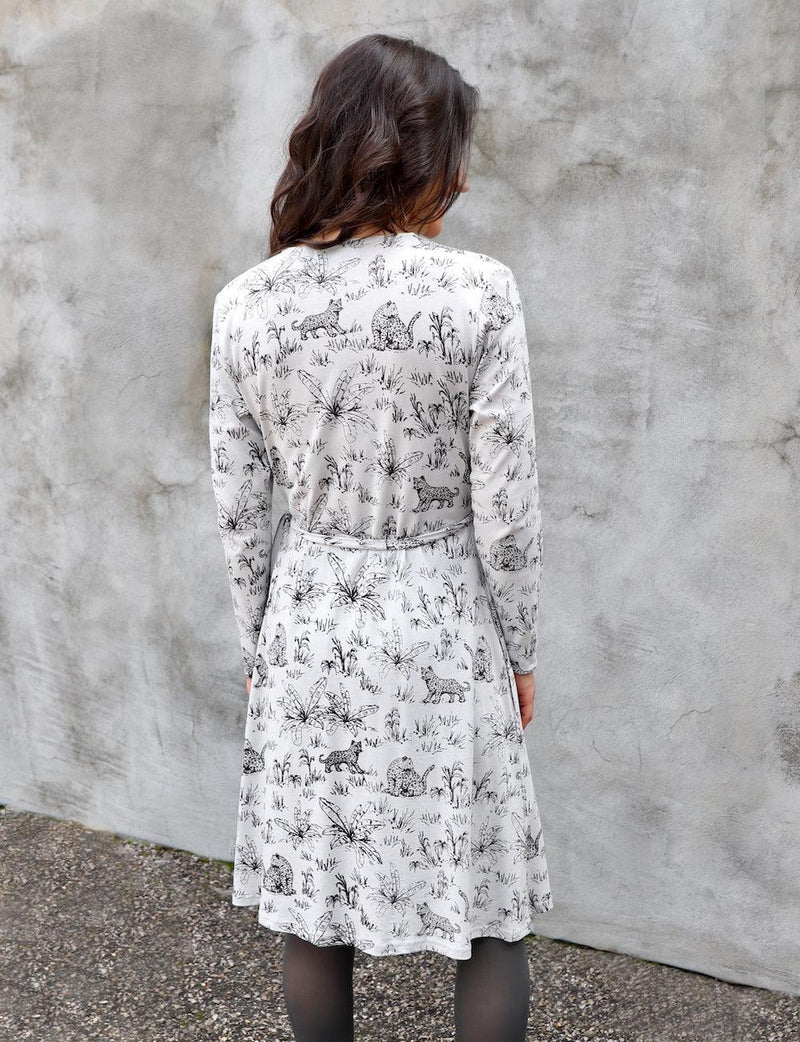 Tigress Glacier Grey Organic Wrap Dress - Passion Lilie