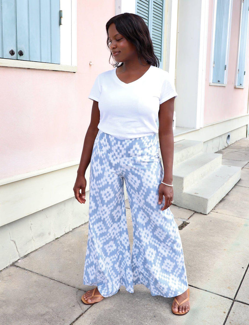 Tranquil Blue Organic Cotton Pants - Passion Lilie