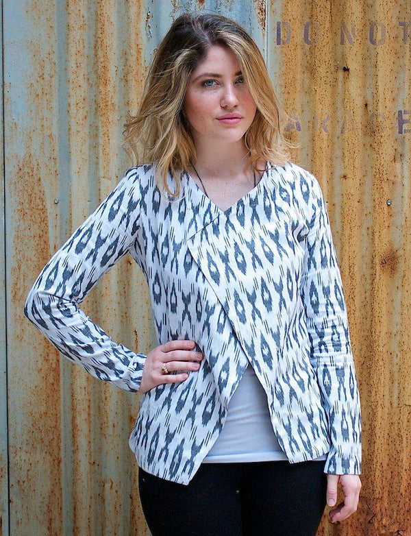 White Ikat Jacket : Pre - Loved - Passion Lilie