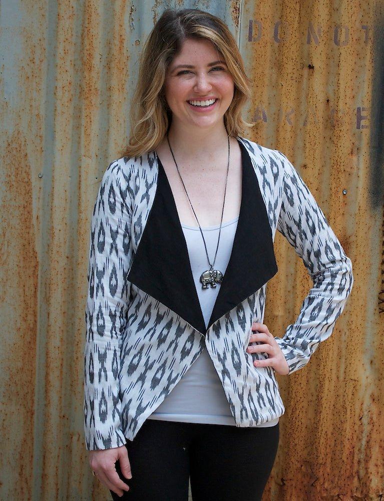 White Ikat Jacket : Pre - Loved - Passion Lilie