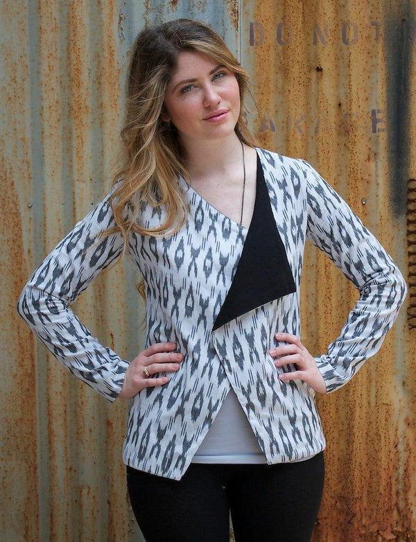 White Ikat Jacket : Pre - Loved - Passion Lilie