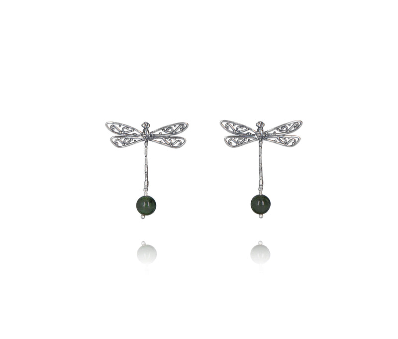Medium Dragonfly Earrings in Sterling Silver