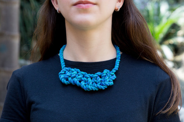 Handmade Bright Blue Teal Necklace