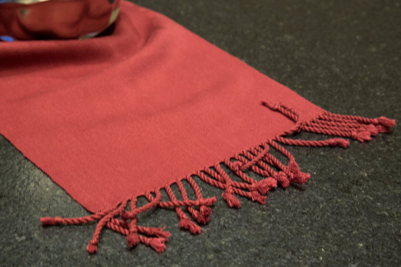 Wine Colored Table Runner Hand-Woven in Loom