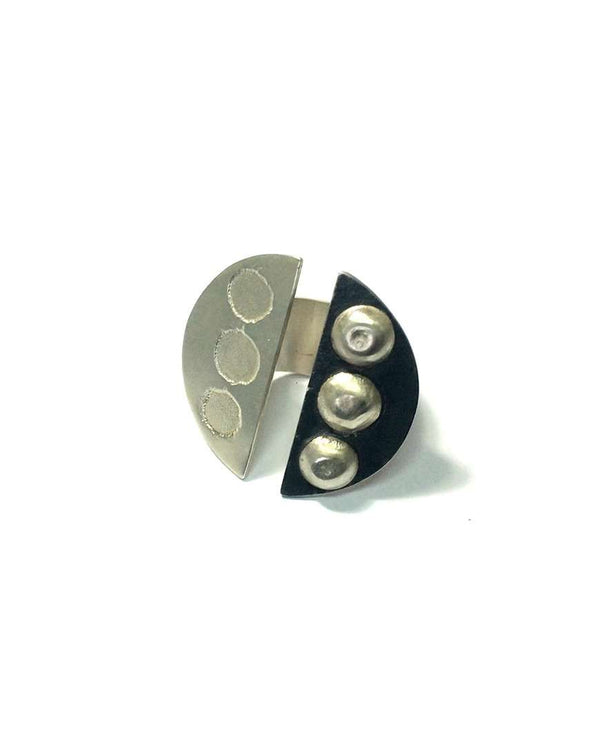 Handmade Chart Patterns Silver Ring