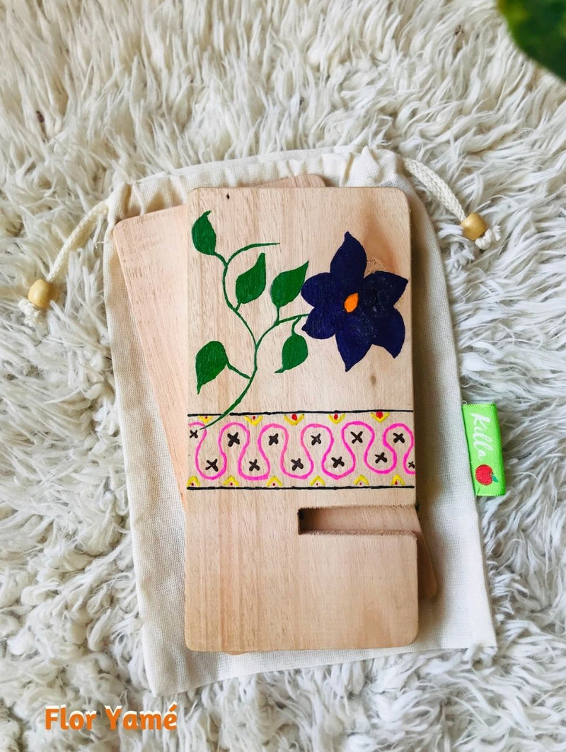 Small Hand Painted Cell Phone Holder for Desk