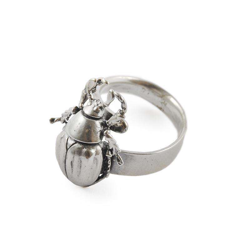 Small Beetle Ring in Sterling Silver