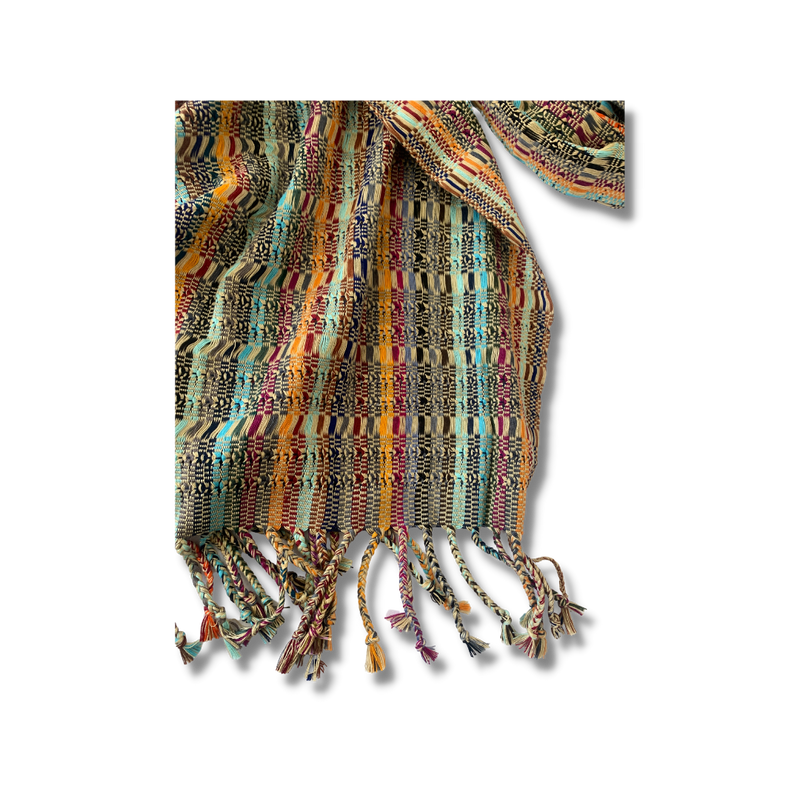 Multicolored Frayed Shawl