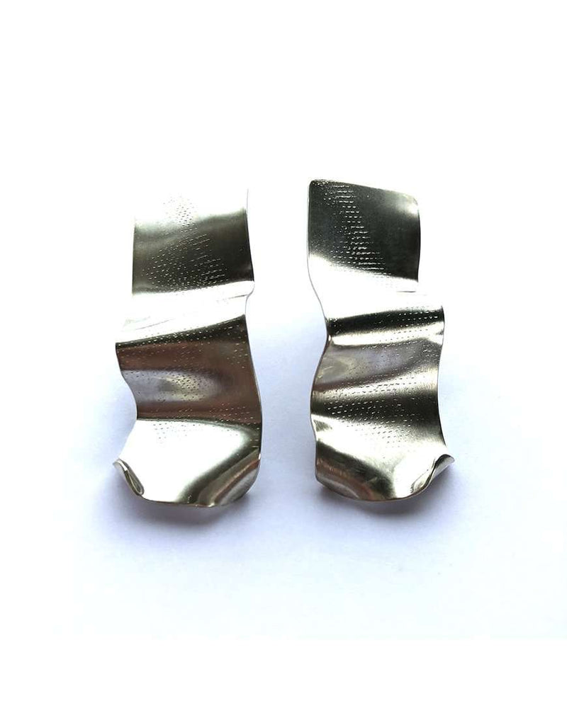 Handmade Footprints of the Wind Silver Earrings
