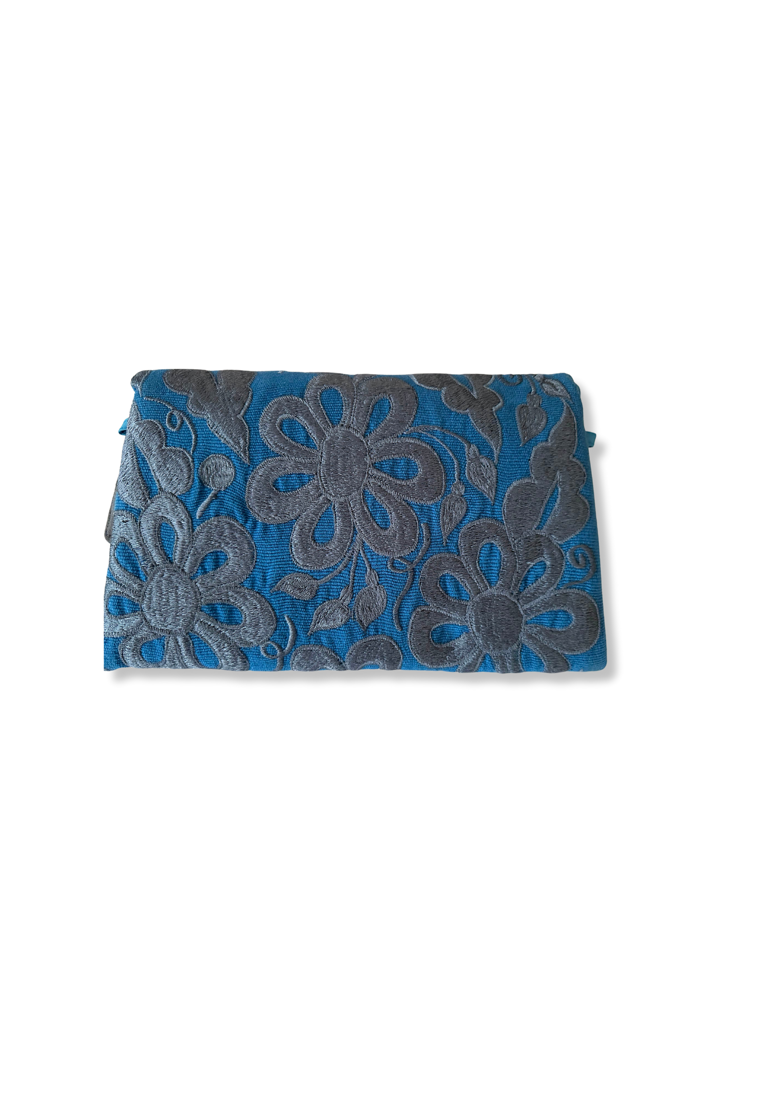 Blue Embroidered Envelope Bag