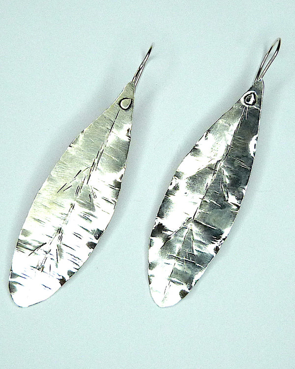 Trumpet Tree Leaf Collection Handmade Sterling Silver Earrings