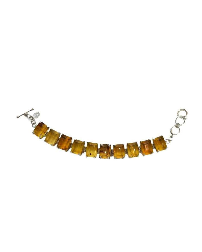 Caterpillar Silver Bracelet with Amber from Chiapas