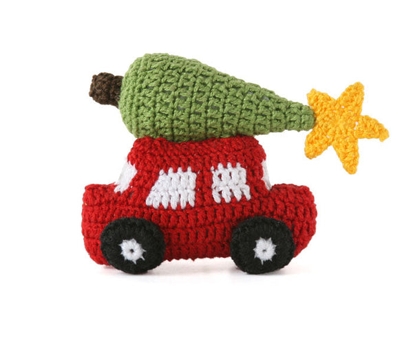 Car with Christmas Tree Ornament