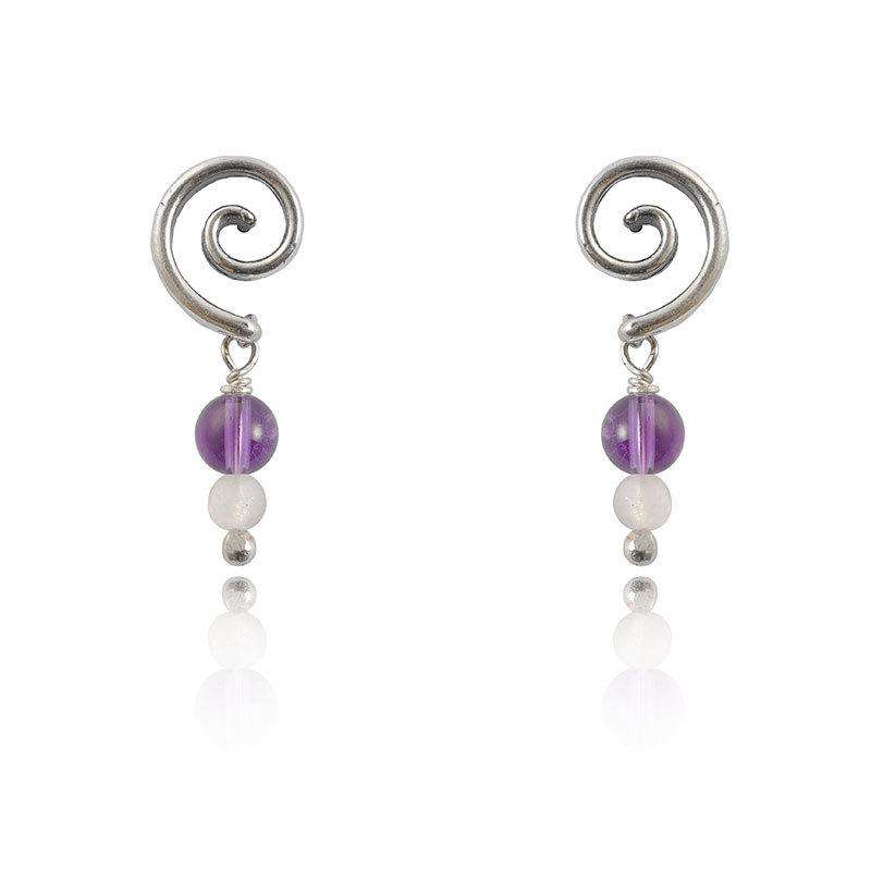 Small Spiral Earrings in Sterling Silver