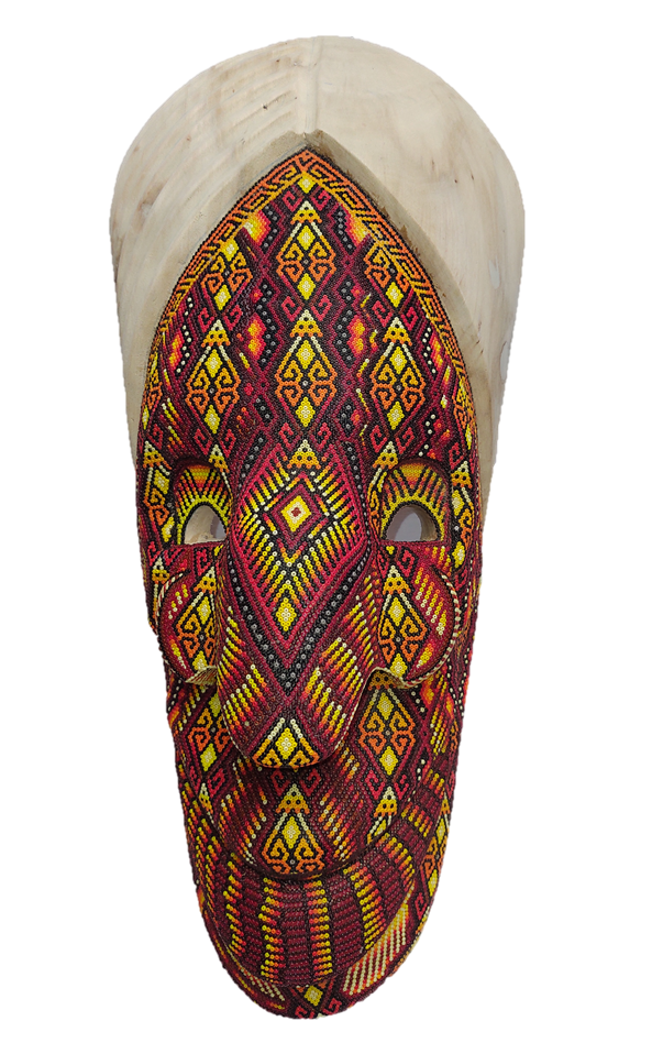 The Mother Earth Bata Decorative Mask with Chaquira Artwork