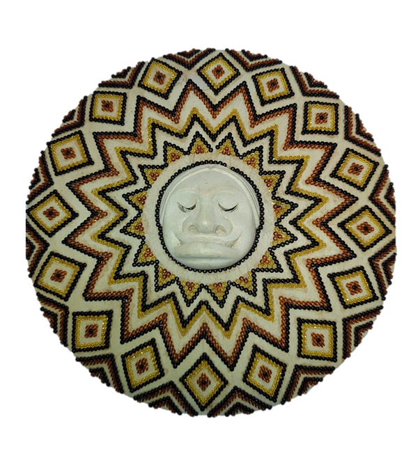 The Sun Baco Decorative Mask with Chaquira Artwork