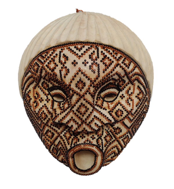 Traditional Medicine God Decorative Mask with Chaquira Artwork