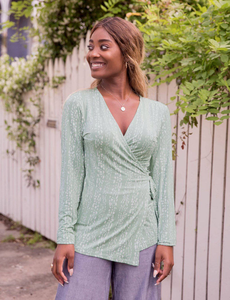 Peridot Organic Wrap Top