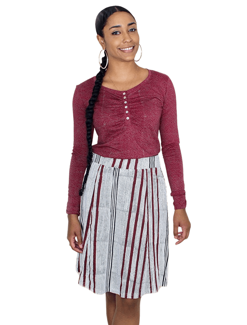 Cardinal Striped Organic Skirt