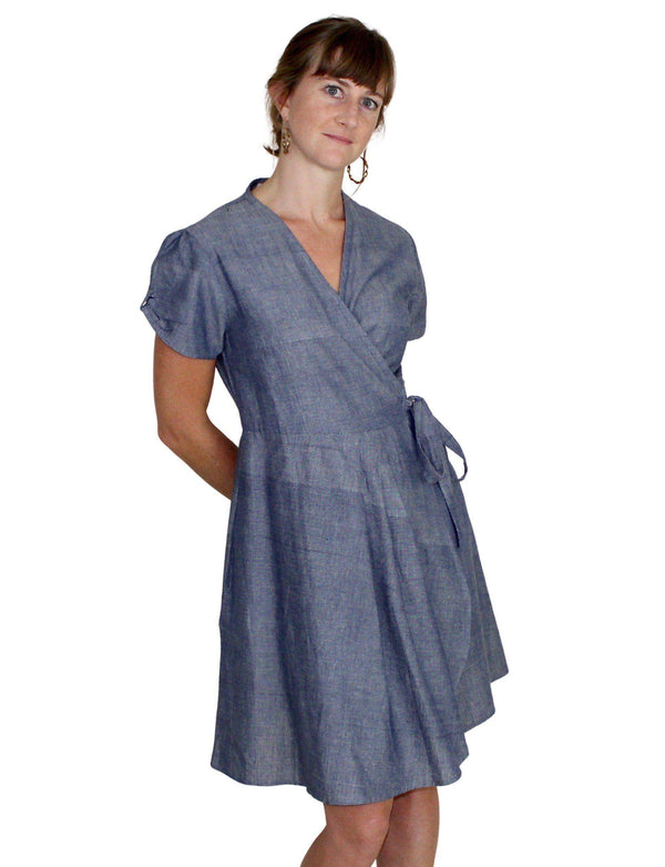 Chambray Wrap Dress