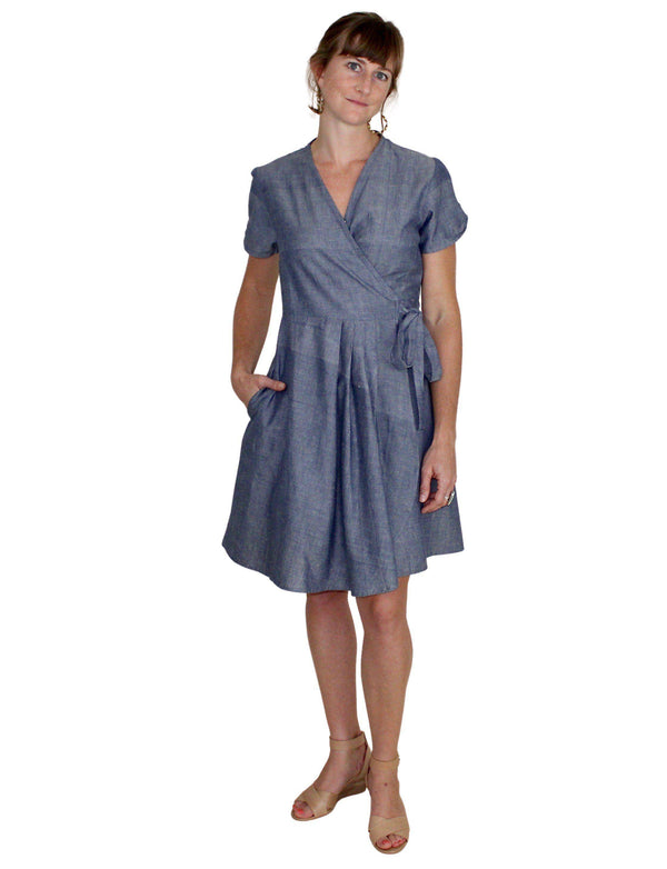 Chambray Wrap Dress