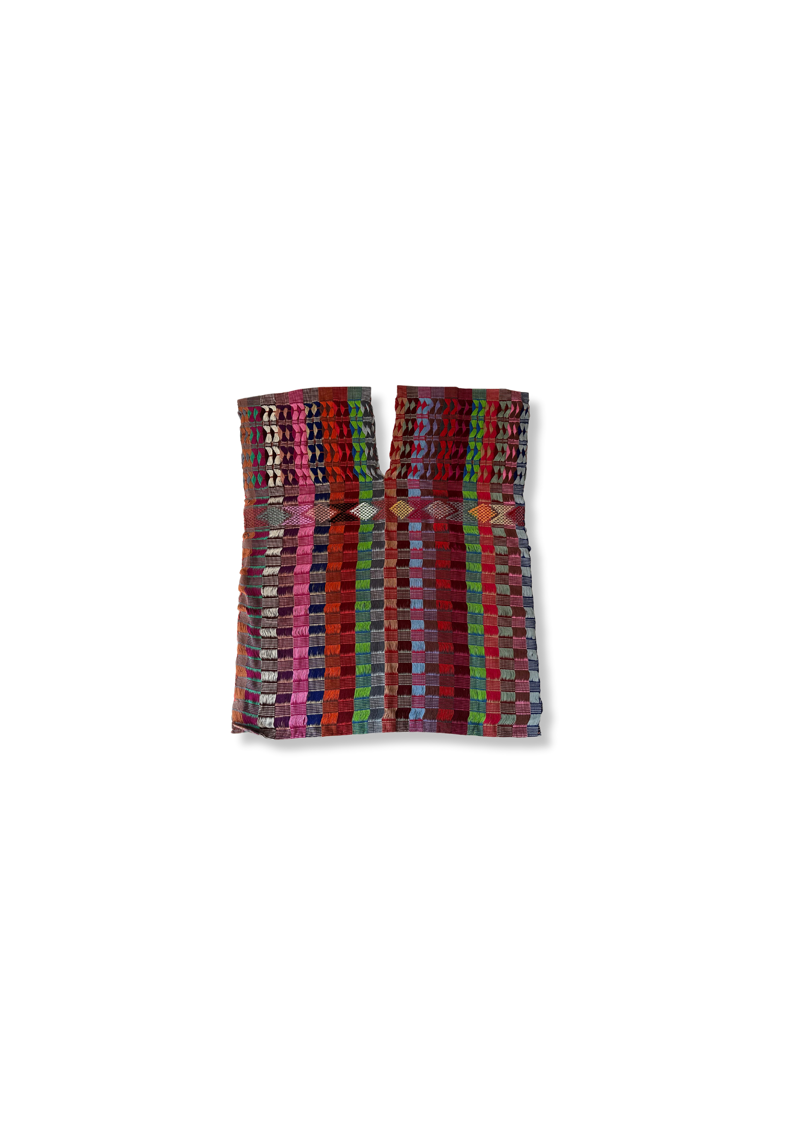 Multicolored Frayed Cotton Blouse
