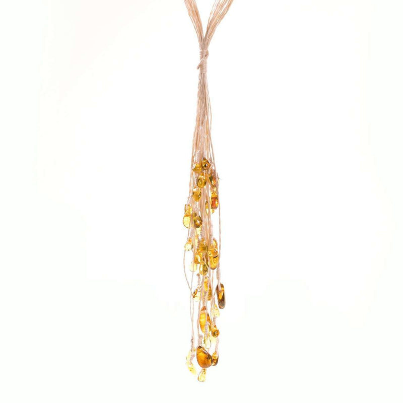 33 Piece Amber Drops Natural White Bromeliad Necklace With Long Earrings