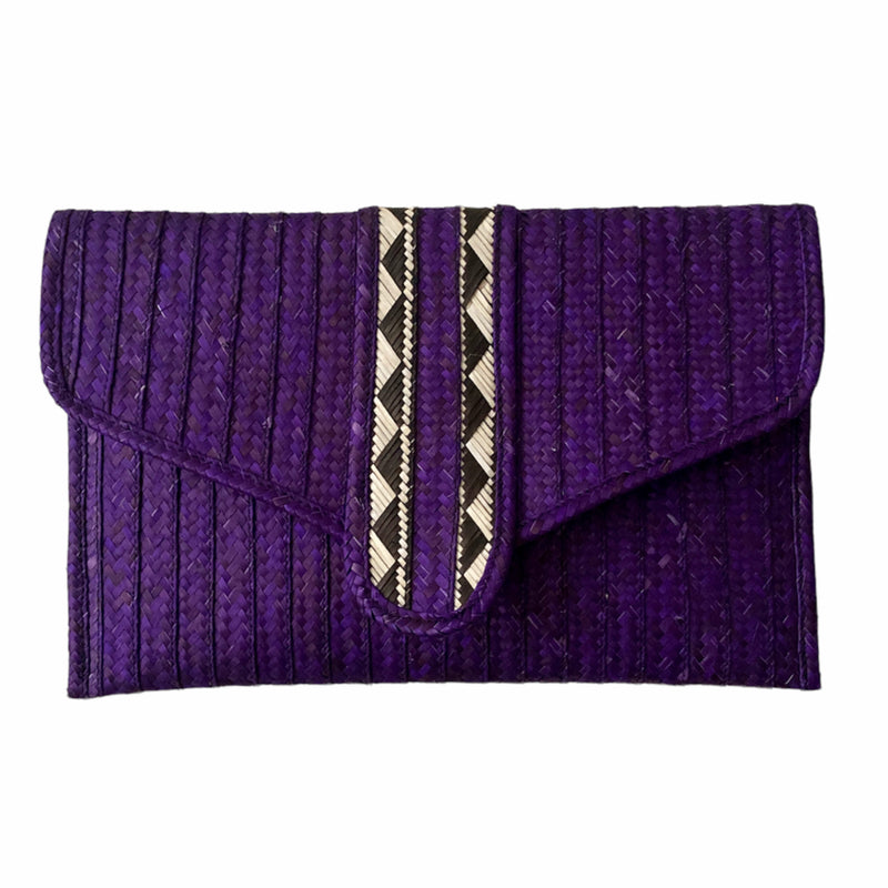 Handmade Purple Envelope Wallet with Stone Bracelet