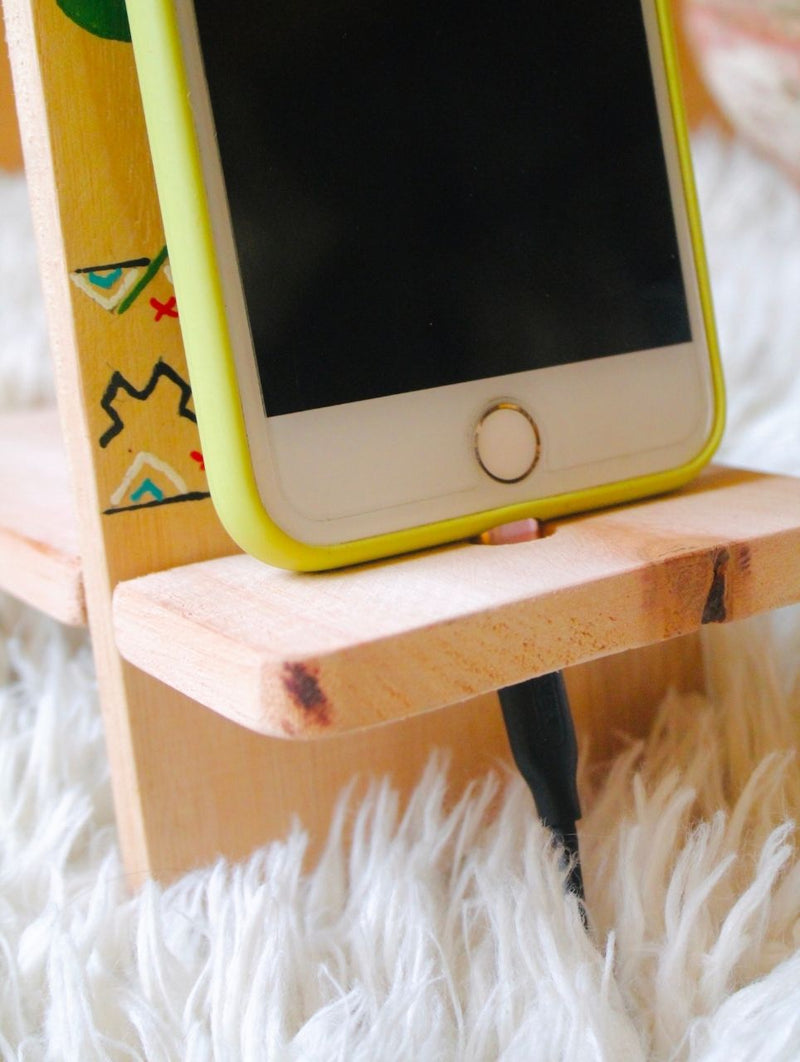 Small Hand Painted Cell Phone Holder for Desk