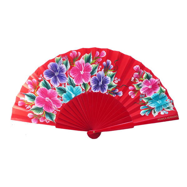 Red Hand Painted Pericón Fan