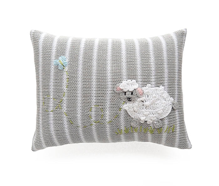 Hand Knitted Lamb White Mini Pillow