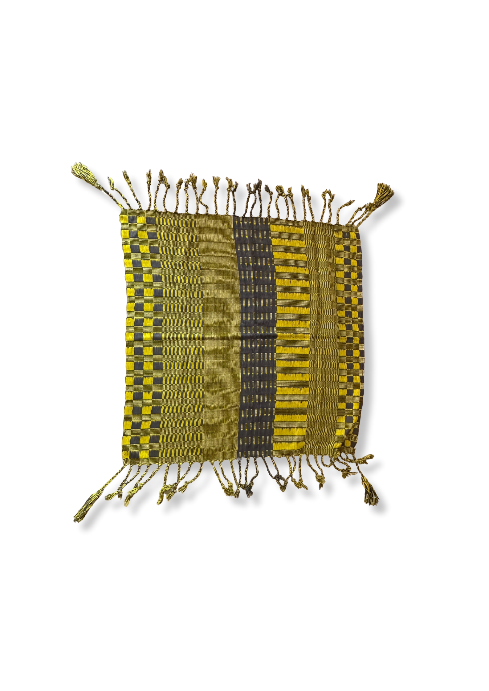 Yellow and Grey Cotton Scarf