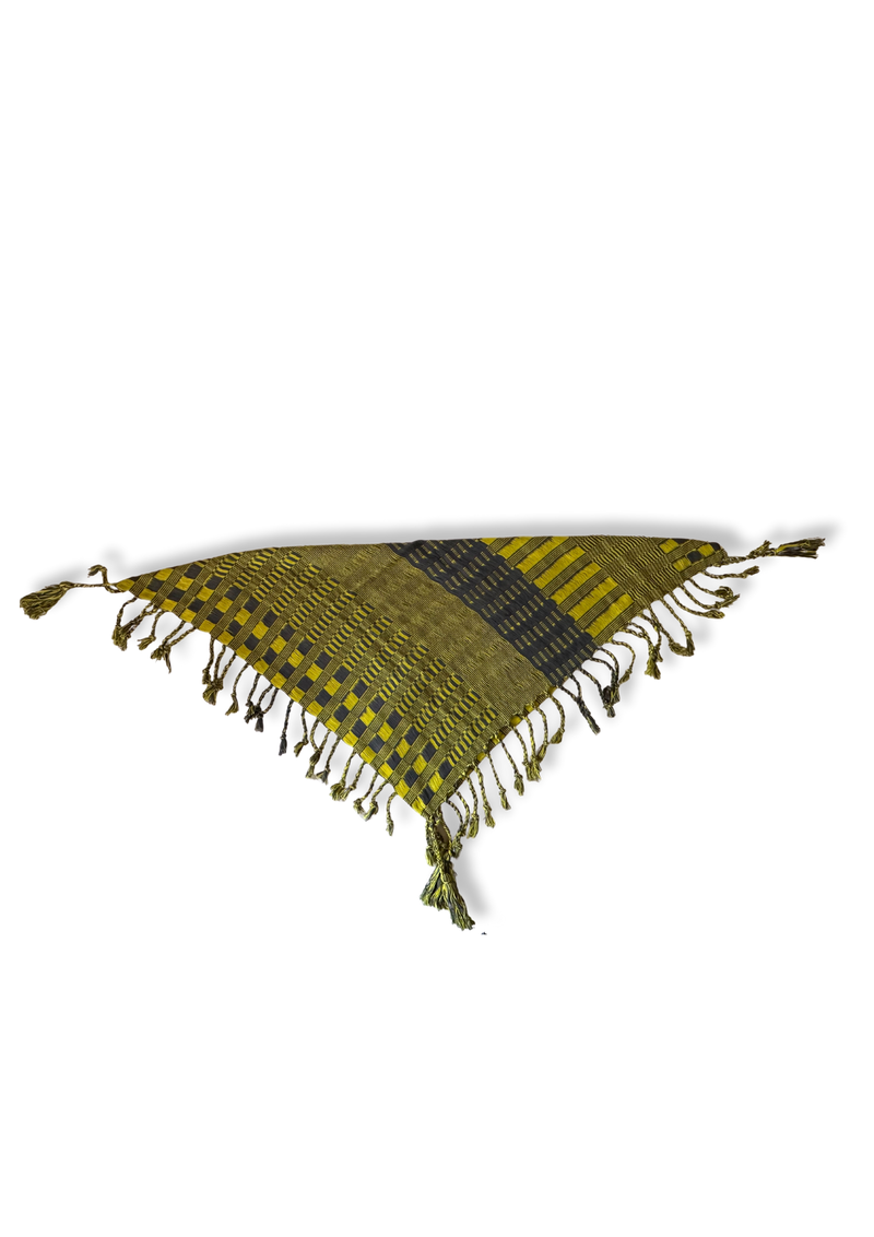 Yellow and Grey Cotton Scarf