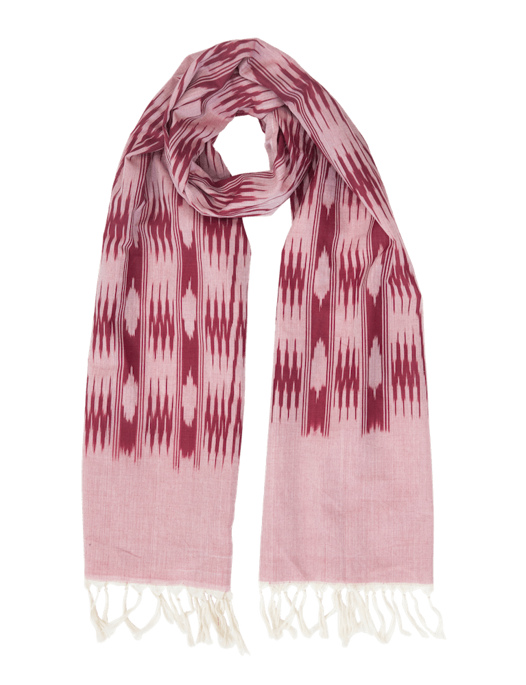 Pink & Burgundy Banded Stripes Scarf