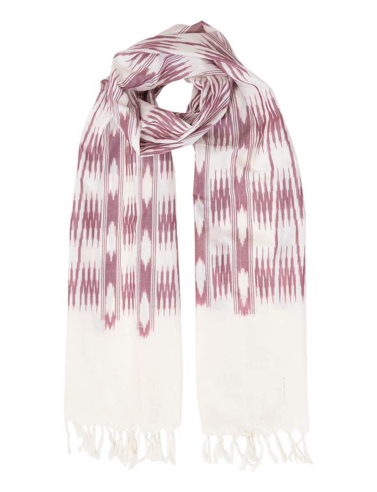 Cream & Pink Banded Stripes Scarf