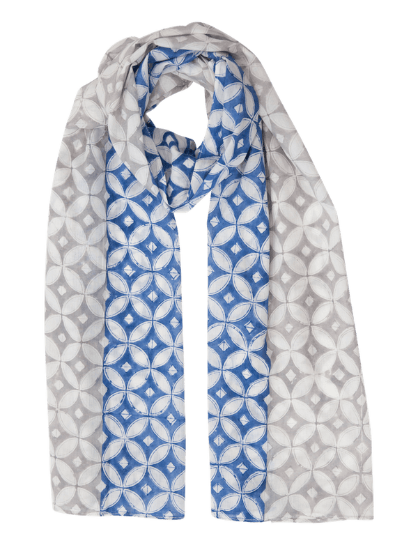 Blue & Grey Diamond Scarf