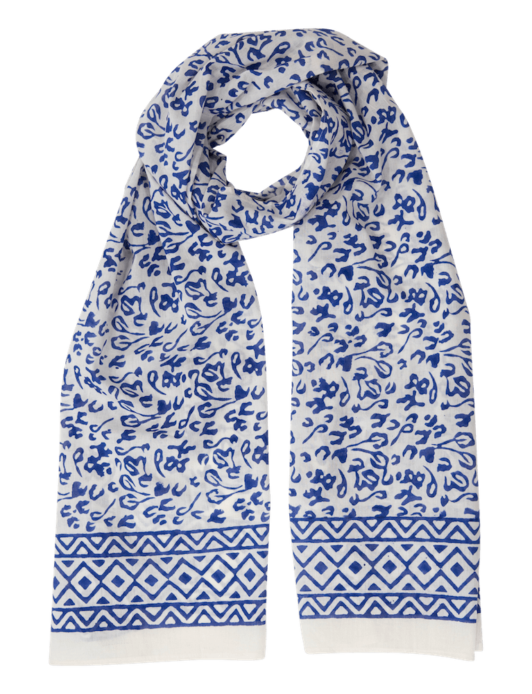 Bright Blue Abstract Scarf