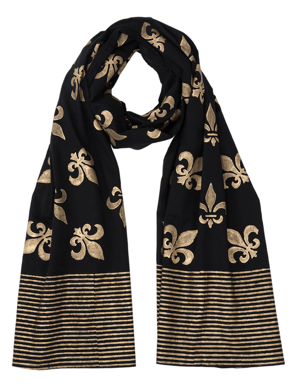 Fleur de Lis Scarf on Black