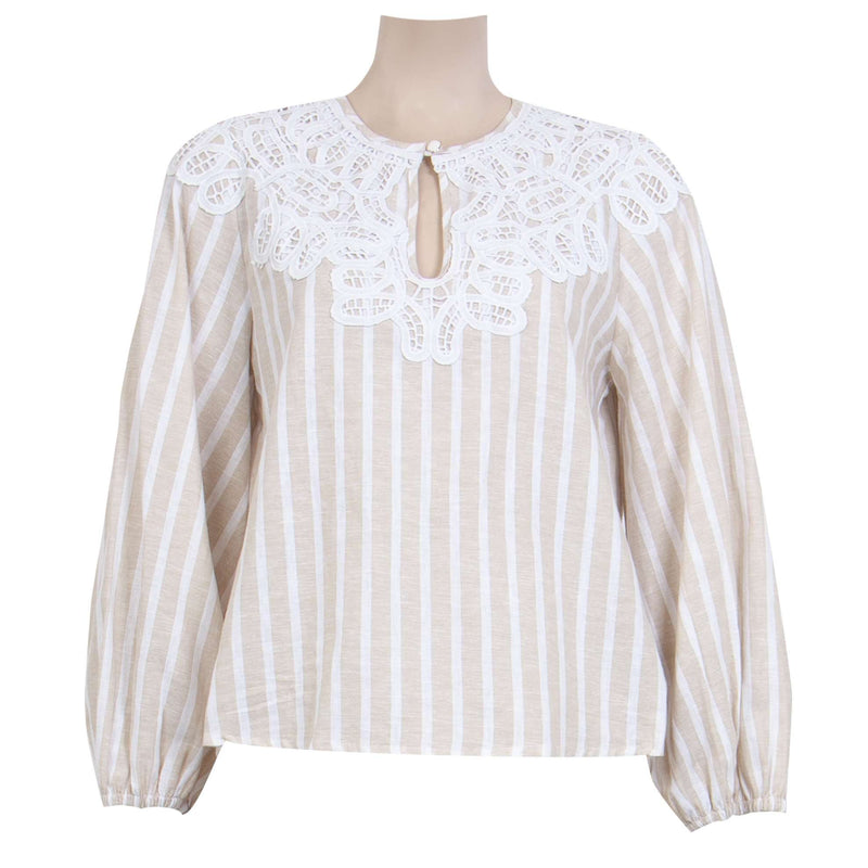 Striped Blouse with Applique