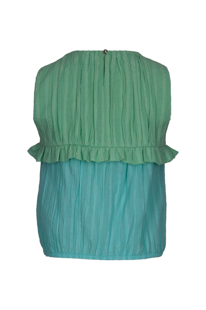 Pleated Sleeveless Blouse